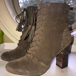 Report Lace Up Brown Suede Booties
